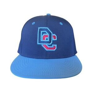 MLB Washington Nationals Medium Fitted Hat Breathable Navy Light Blue The Game